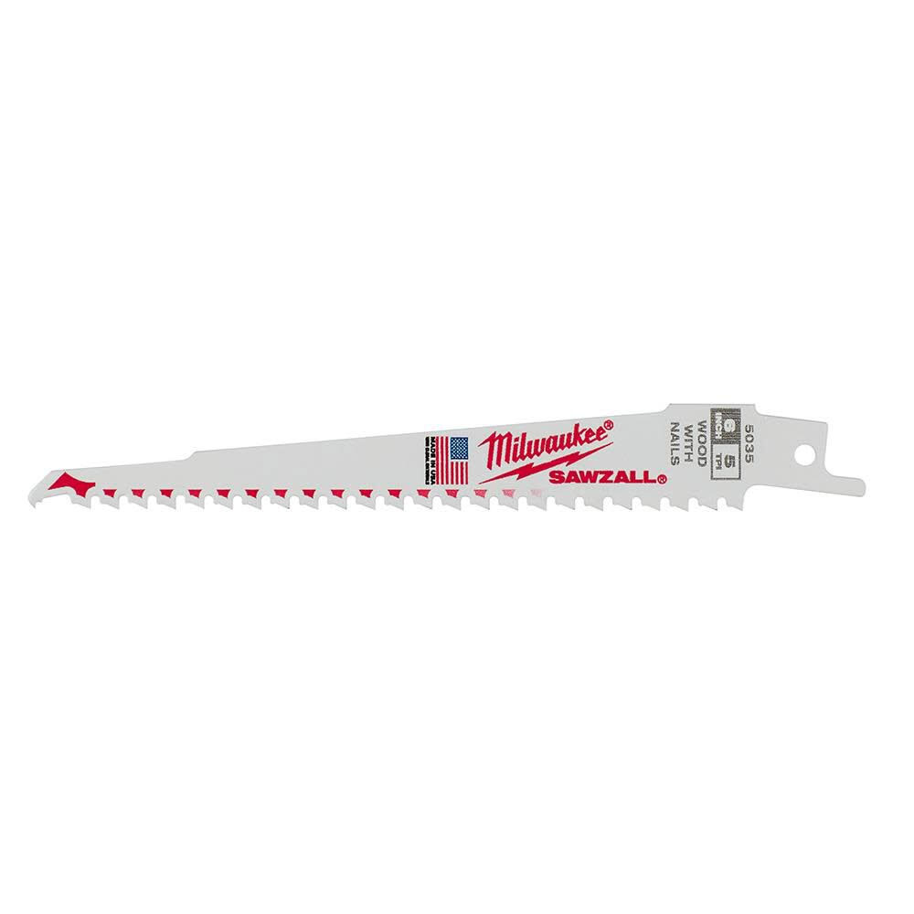 Main 1 - MILWAUKEE 6X3/4IN RECIP SAW BLADE 48-00-5035 - Arlington Coal & Lumber