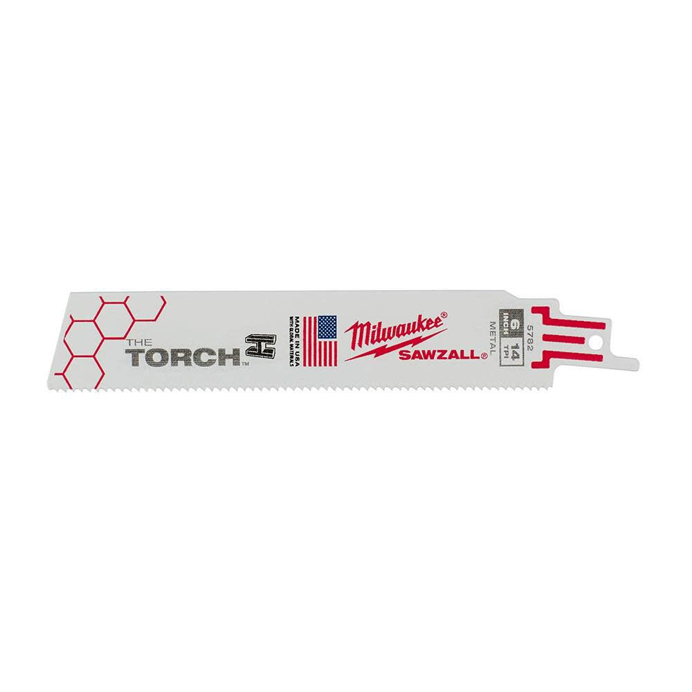 Main 1 - MILWAUKEE 6IN 14TPI SAWZALL TORCH BLADE 48-00-5782 - Arlington Coal & Lumber
