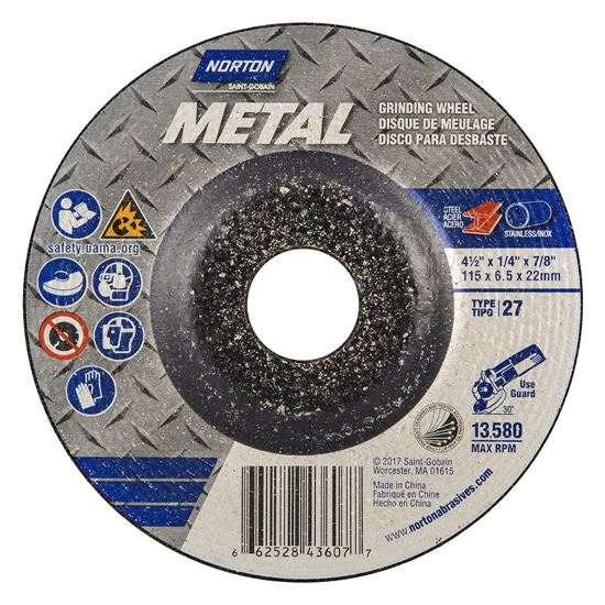 Main 1 - 4-1/2X1/4X7/8 MSNRY GRINDING WHEEL TY27 - Arlington Coal & Lumber
