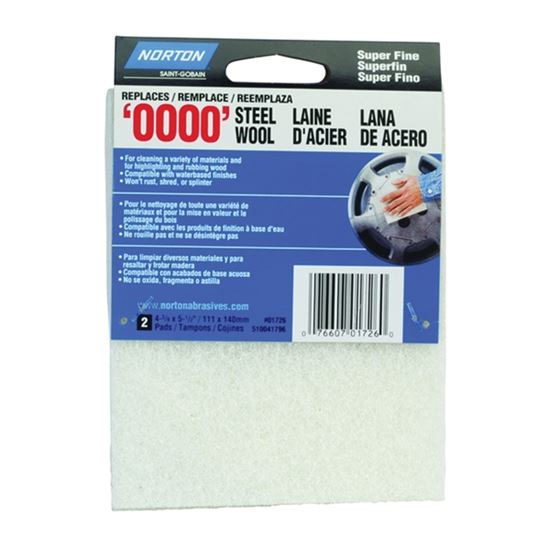 Main 1 - NORTON #0000 STEEL WOOL PAD SUPER FINE WHITE (01726) - Arlington Coal & Lumber