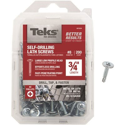 Main 1 - TEKS 8X3/4 LATH SCREW DRILL POINT 200CT (21524) - Arlington Coal & Lumber