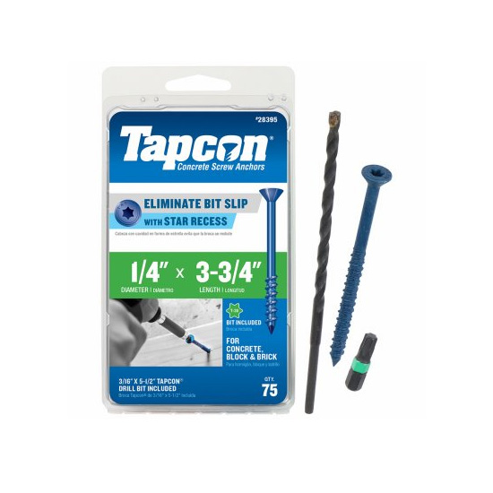 Main 1 - TAPCON 1/4 X 3-3/4" P/HEAD MASONRY SCREW 75 PK (#24395) - Arlington Coal & Lumber