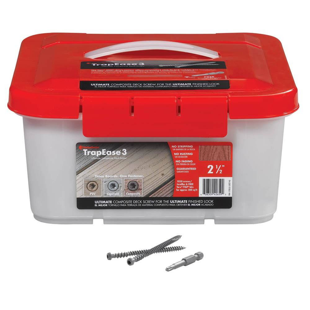 Main 1 - TRAPEASE-3 MADEIRA TREX SELECT SCREWS (1050 COUNT) #9 X 2-1/2" TORX® TTAP® DRIVE - Arlington Coal & Lumber
