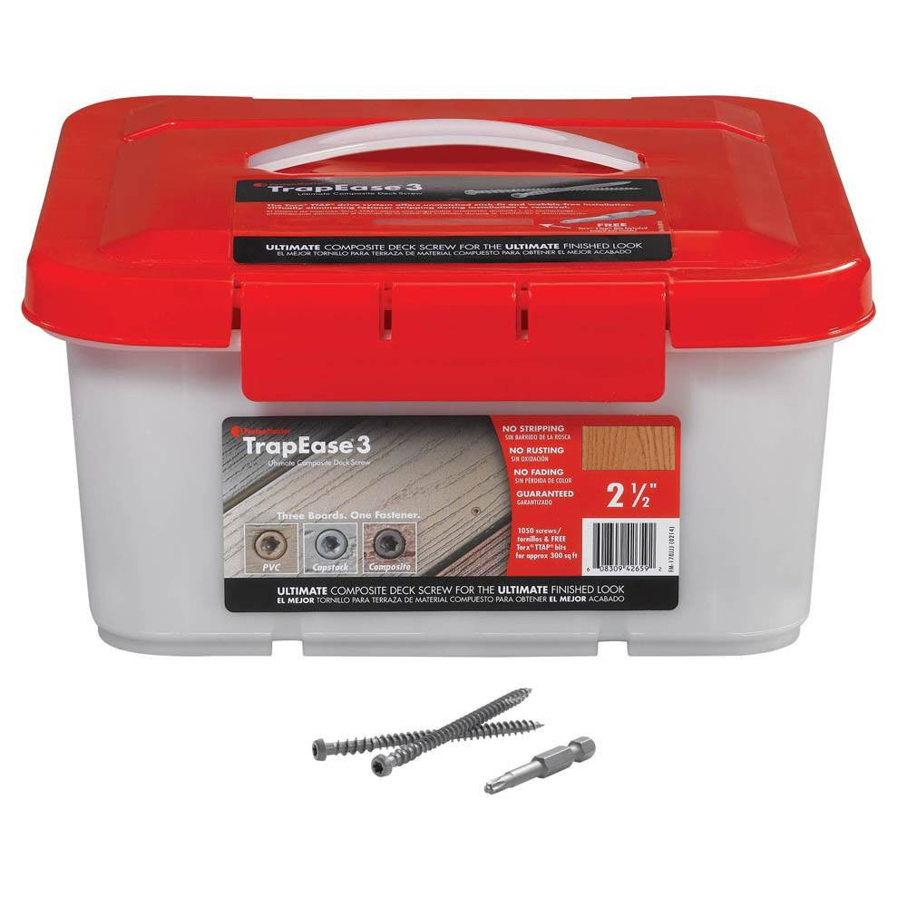 Main 1 - TRAPEASE-3 SADDLE TREX SELECT SCREWS (1050 COUNT) #9 X 2-1/2" TORX® TTAP® DRIVE - Arlington Coal & Lumber
