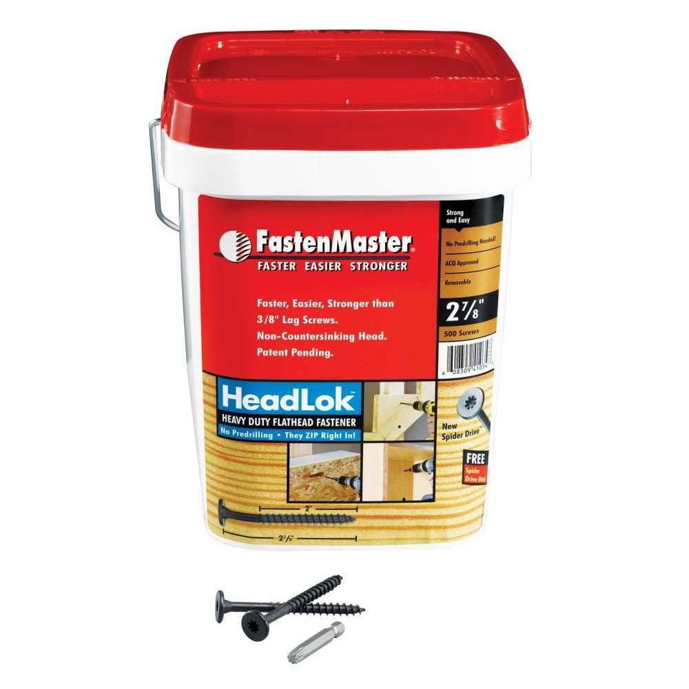Main 1 - BUCKET (500) 2-7/8" HEADLOK HEAVY DUTY FLATHEAD FASTENER - Arlington Coal & Lumber