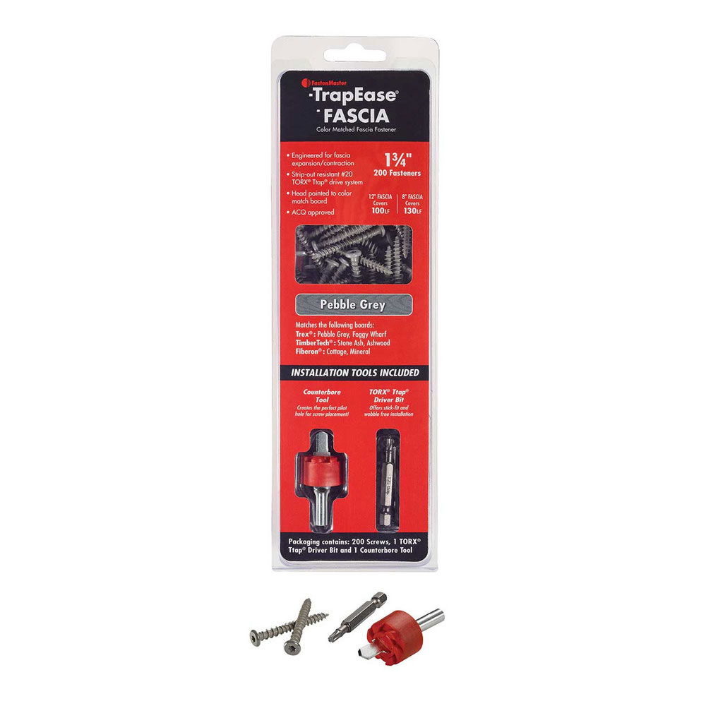Main 1 - TRAPEASE FASCIA SCREW 100LF PEBBLE GRAY 1-3/4 LONG, 200 SCREWS - Arlington Coal & Lumber