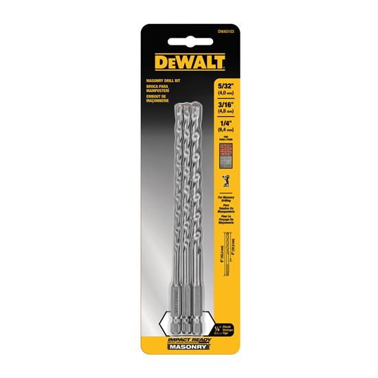 Main 1 - DWA5103 BIT MASONRY IMPACT 3PC BIT MASONRY IMPACT RDY 3PC SET - Arlington Coal & Lumber