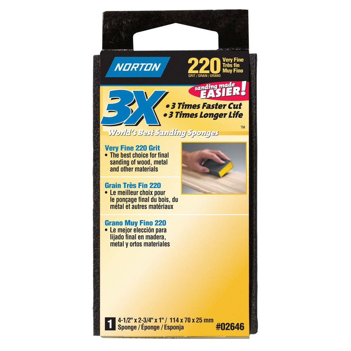 Main 1 - 02646 3X SANDING SPONGE 220 - Arlington Coal & Lumber