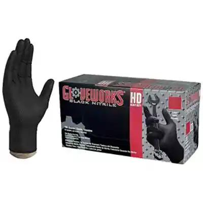 AMMEX BLACK HD 6MIL NITRILE DISPOSABLE GLOVE LARGE 100CT - Arlington Coal & Lumber