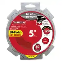 Main 1 - 5" SAND DISC PULL TAB 120-G PSA=PRESSURE SENSITIVE ADHSV. BACKING (50-PAK) - Arlington Coal & Lumber
