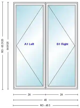 Main 1 - ANDERSEN 400 SERIES C255 LR WHITE CASEMENT UNIT HIGH PERF LOW E4 INSUL GLASS # 1309493 - Arlington Coal & Lumber