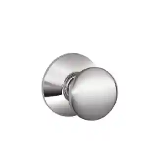 Main 1 - SCHLAGE PLYMOUTH PASSAGE KNOB BRIGHT CROME F10 PLY 625 - Arlington Coal & Lumber