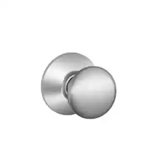 Main 1 - SCHLAGE PLYMOUTH PASSAGE KNOB BRUSHED CHROME F10 PLY 626  - Arlington Coal & Lumber
