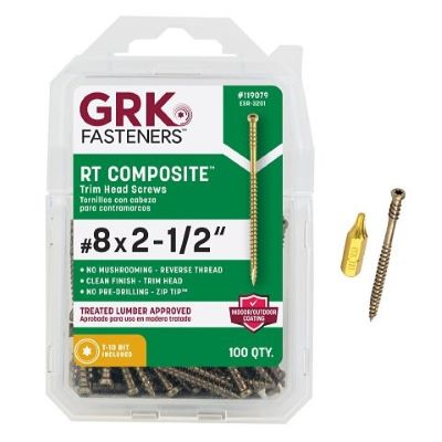 GRK #8 X 2-1/2" RT COMPOSITE SCREW (100 PCS) T-10 (#119079) - Arlington Coal & Lumber