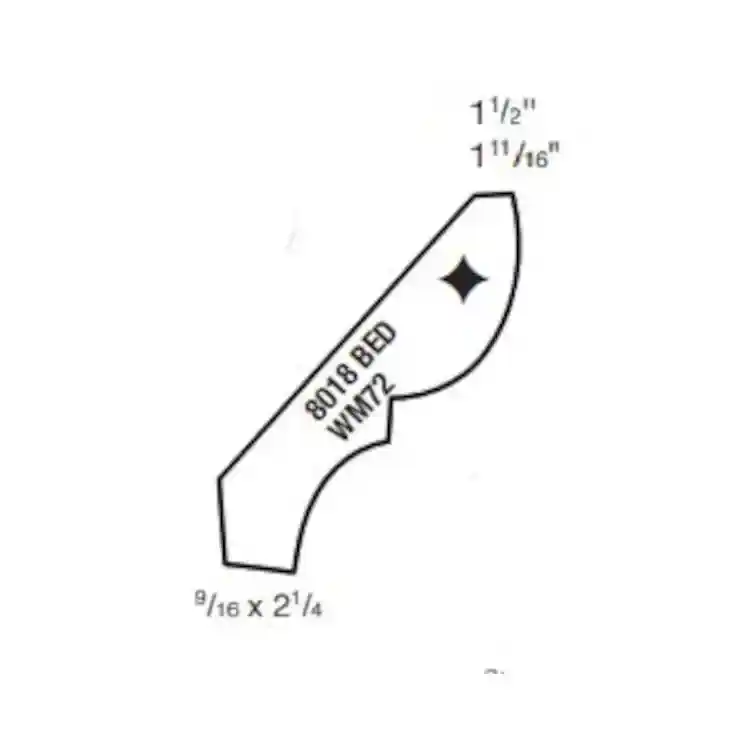 Main 2 - (8018) 9/16" X 2-1/4" CLEAR PINE BED MOULDING - Arlington Coal & Lumber