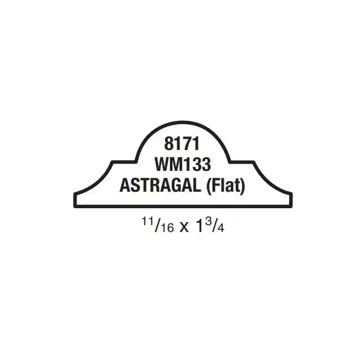Main 2 - (8171) 11/16" X 1-3/4" CLEAR PINE ASTRAGAL MOULDING - Arlington Coal & Lumber