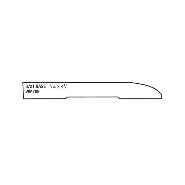 Main 2 - (8721) 9/16" X 4-1/2" CLEAR PINE RANCH/CLAMSHELL BASE MOULDING - Arlington Coal & Lumber