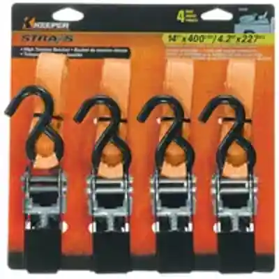 KEEPER 14FT 400LB RATCHET TIEDOWN 4PK (05505) - Arlington Coal & Lumber
