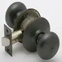 Main 1 - SCHLAGE F40PLY716 PRIVACY PLYMOUTH KNOB AGED BRONZE ** BOXED ** - Arlington Coal & Lumber