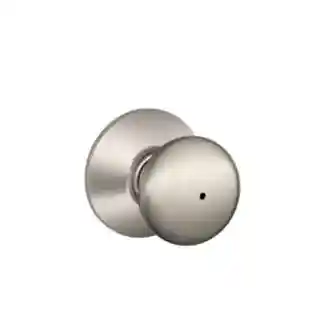 Main 1 - SCHLAGE F40PLY619 PRIVACY PLYMOUTH KNOB SATIN NICKEL ** BOXED ** - Arlington Coal & Lumber