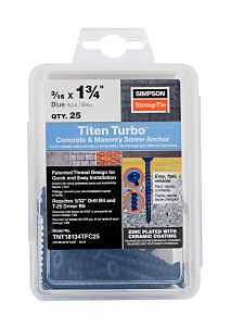 Main 1 - SIMPSON 3/16 X 1-3/4 FLAT TITEN TURBO 25 TUB (TNT18134TFC25) - Arlington Coal & Lumber