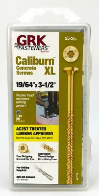 GRK 19/64" X 3-1/2" CALIBURN XL CONCRETE SCREW (25 PCS) T-40 (#57778) - Arlington Coal & Lumber
