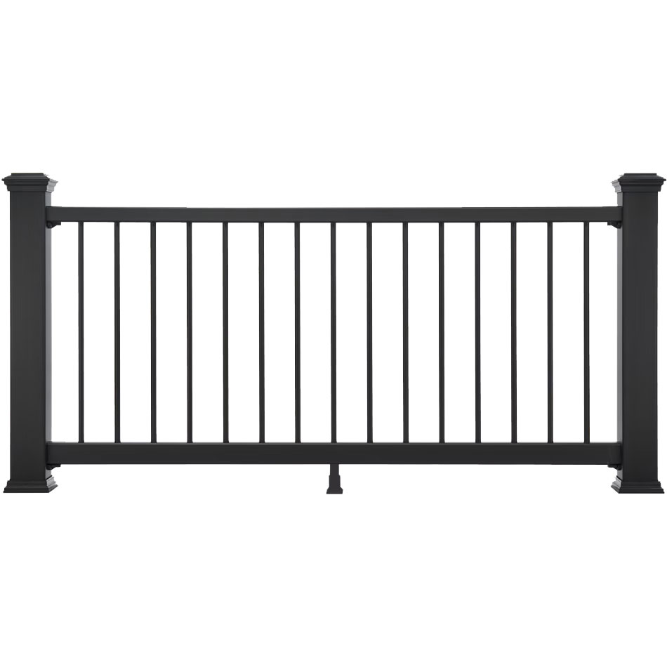 Main 2 - TREX **SELECT** BLACK HORIZONTAL 8' X 36" CLASSIC RAIL KIT W/ BLACK ALUM BALS (TOP & BTM RAIL, HARDWARE, ADJ. FOOTBLOCK, BALS) - Arlington Coal & Lumber