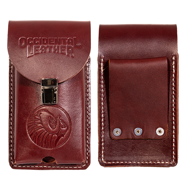 Main 2 - OCCIDENTAL BELT WORN XL LEATHER PHONE HOLSTER OXY RED - Arlington Coal & Lumber