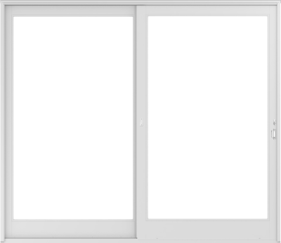 Main 2 - 400 Series Patio Doors 2 Panel-FWG, FWG80611, Assembled, Left-Stationary, White w/White Sash / Frame:Pine White Panel:Pine White, Dual Pane Low-E4, Tempered, Stainless Glass / Grille Spacer - Arlington Coal & Lumber