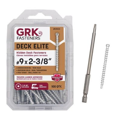 GRK #9 X 2-3/8" DECK ELITE HIDDEN FASTENERS (100 PCS) T-15 (#10923) - Arlington Coal & Lumber