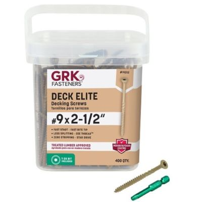 GRK #9 X 2-1/2" DECK ELITE SCREW (400 PCS) T-25 (#19212) - Arlington Coal & Lumber