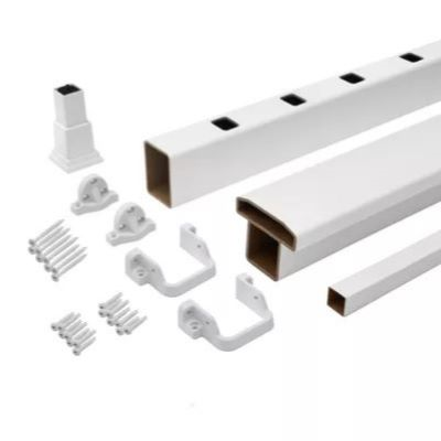 Main 2 - TREX SELECT **T-RAIL** WHITE HORIZONTAL 6' X 36" RAIL KIT W/ WHITE SQUARE COMPOSITE BALUSTERS (TOP & BOTTOM RAIL, HARDWARE, ADJ. FOOTBLOCK, BALUSTERS) - Arlington Coal & Lumber
