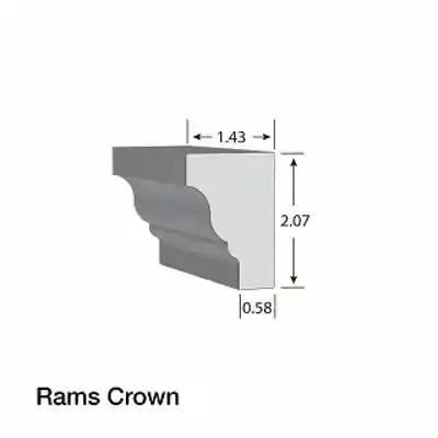 KLEER PVC RAM'S CROWN 1-13/32" X 2" X 16' KLEER #5158 (6/PK) - Arlington Coal & Lumber