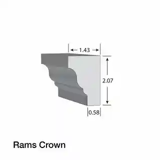 Main 1 - KLEER PVC RAM'S CROWN 1-13/32" X 2" X 16' KLEER #5158 (6/PK) - Arlington Coal & Lumber