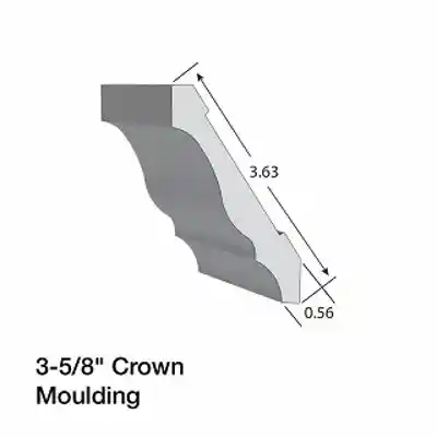 KLEER PVC 3-5/8" CROWN 9/16" X 3-5/8" X 16' (8009) #5049 (10/PK) - Arlington Coal & Lumber