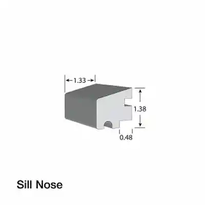 KLEER PVC SILL NOSING 1-3/8" X 1-5/16" X 16' #5311 SMALL (8/PK)  - Arlington Coal & Lumber