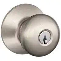 Main 1 - SCHLAGE F51AVPLY619 ENTRY LOCK PLYMOUTH KNOB K4  SATIN NICKEL **VISUAL PACK** - Arlington Coal & Lumber