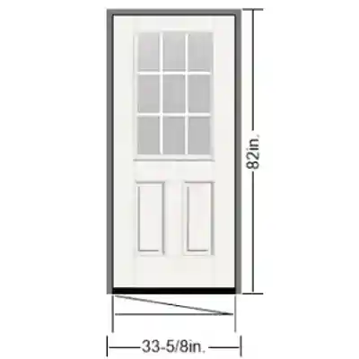 THERMA TRU 2-8 X 6-8 RHIS SMOOTH-STAR S262 9-LT GBG, 6-5/8" FRAMESAVER JAMB, WHITE PVC 908 W/J CHANNEL, DBL BORE, SATIN NICKEL HNGE - Arlington Coal & Lumber