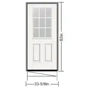 Main 1 - THERMA TRU 2-8 X 6-8 RHIS SMOOTH-STAR S262 9-LT GBG, 6-5/8" FRAMESAVER JAMB, WHITE PVC 908 W/J CHANNEL, DBL BORE, SATIN NICKEL HNGE - Arlington Coal & Lumber
