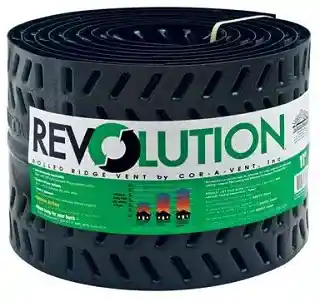 Main 1 - REVOLUTION 20' ROLLED RIDGE VENT BY COR-A-VENT (INCL'S 2 COILS 1-3/4" ROOF NAILS PEEL & STICK END CAPS) - Arlington Coal & Lumber