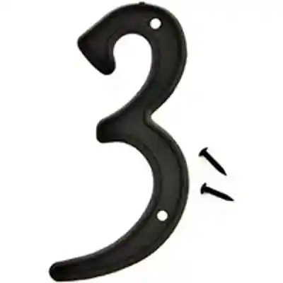3-D PLASTIC NUMBER HOUSE #3 PLASTIC 4IN BLK - Arlington Coal & Lumber