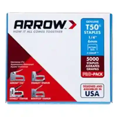ARROW 1/4" T50 STAPLE PRO PACK 5000 CT (#504IP)  - Arlington Coal & Lumber