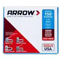 Main 2 - ARROW 1/4" T50 STAPLE PRO PACK 5000 CT (#504IP)  - Arlington Coal & Lumber