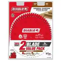 Main 1 - DIABLO 10" X 40TH GENERAL PURPOSE SAW BLADE **2-PAK VALUE PACK** (D104040VP) - Arlington Coal & Lumber