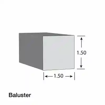 KLEER 1-1/2" X 1-1/2" X 12' PVC BALUSTER STOCK (#5150) (6/PK) - Arlington Coal & Lumber