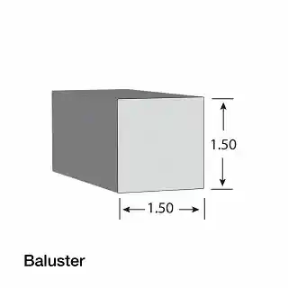Main 1 - KLEER 1-1/2" X 1-1/2" X 12' PVC BALUSTER STOCK (#5150) (6/PK) - Arlington Coal & Lumber