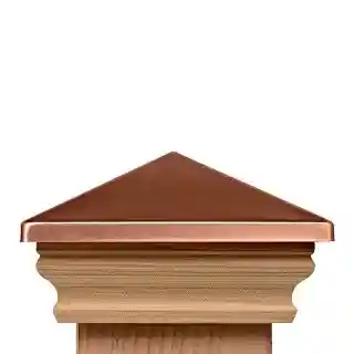 Main 1 - 4 X 4 WESTERN RED CEDAR COPPER CLAD HIGH POINT SLIP-OVER POST CAP - Arlington Coal & Lumber