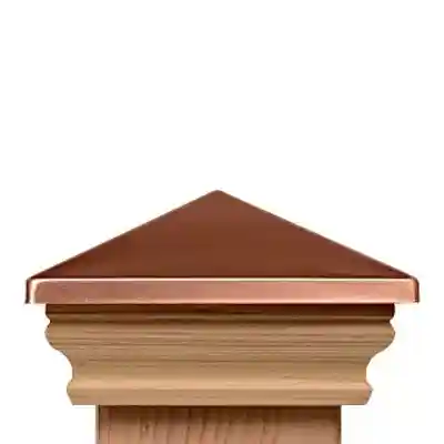 6 X 6 WESTERN RED CEDAR COPPER CLAD HIGH POINT SLIP OVER POST CAP - Arlington Coal & Lumber