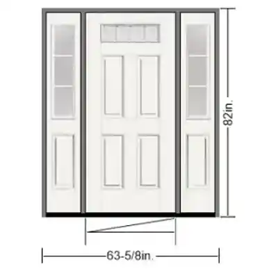 THERMA TRU 1-0 X 3-0 X 1-0 X 6' 8" S236 LHIS 4-LT DR W/2 S263 SDLT 6-5/8" WALL, DBL BORE 1X4 PVC TRIM W/J-CHANNEL, BRSH NKL HNGE - Arlington Coal & Lumber