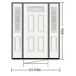 Main 1 - THERMA TRU 1-0 X 3-0 X 1-0 X 6' 8" S236 LHIS 4-LT DR W/2 S263 SDLT 6-5/8" WALL, DBL BORE 1X4 PVC TRIM W/J-CHANNEL, BRSH NKL HNGE - Arlington Coal & Lumber